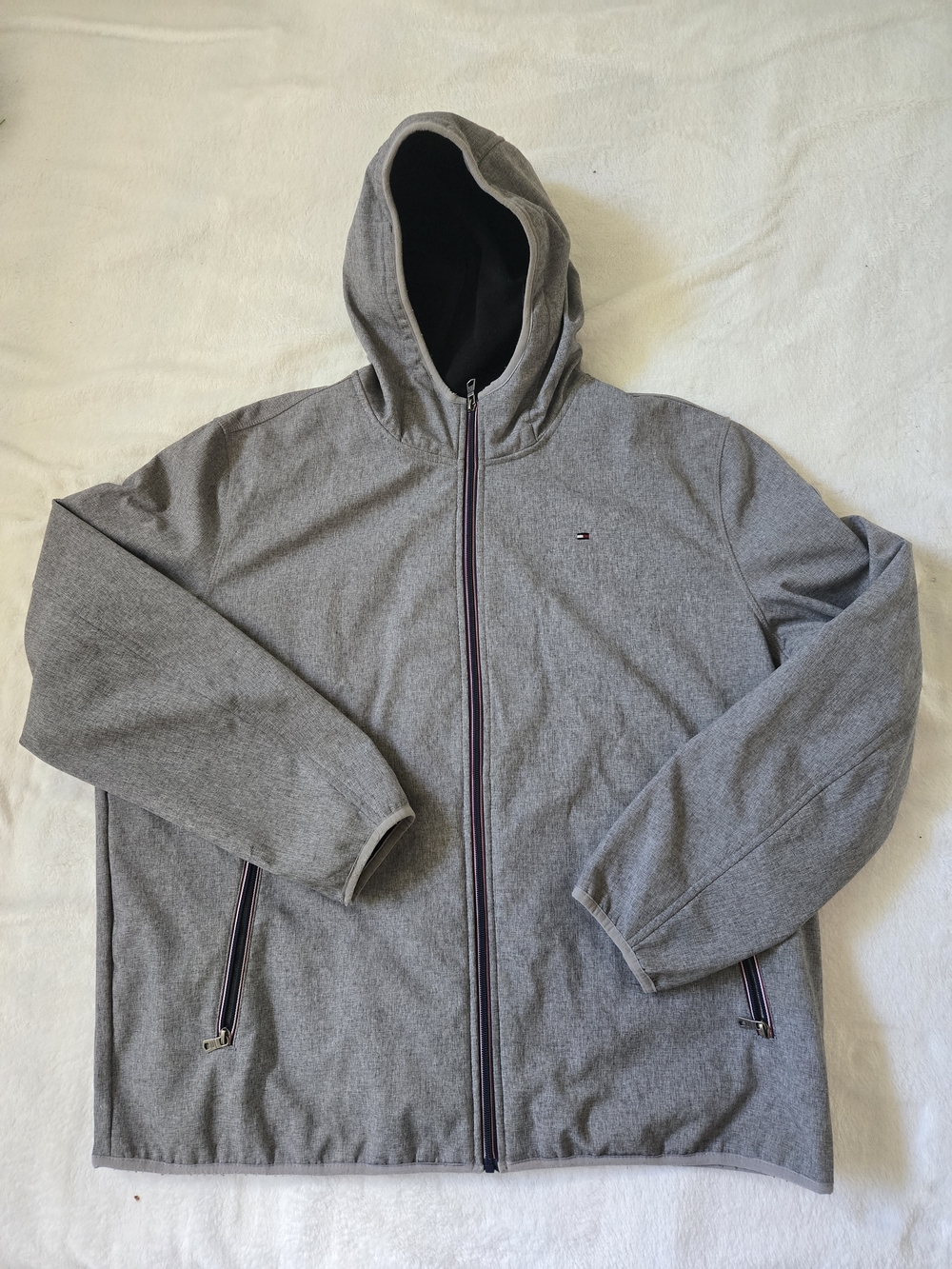 Tommy Hilfiger Gray Zip-Up Hooded Jacket
